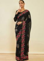 Georgette Black Festival Wear Sequins Work Saree